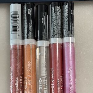 wet n wild Lip Gloss Set - Red, Orange, Clear, Pink, Purple